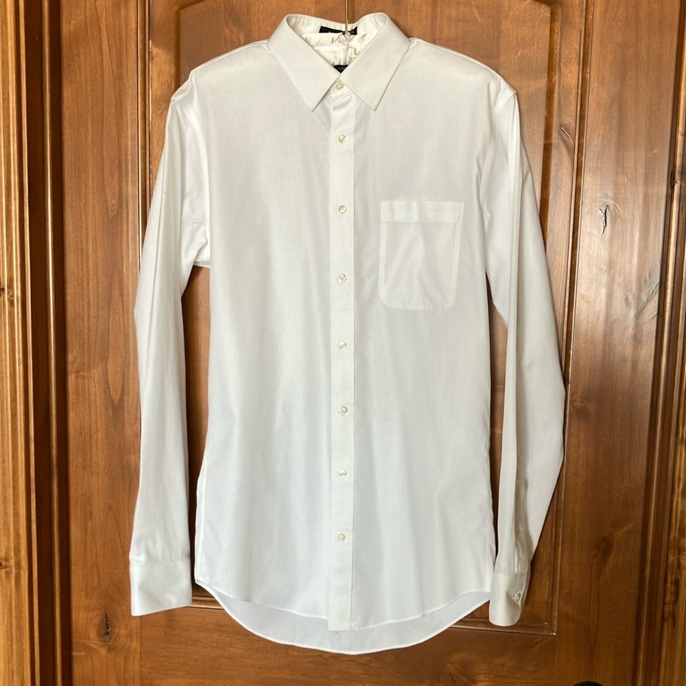 Nordstrom's Men''s Shop slim fit, long sleeve, white button down.